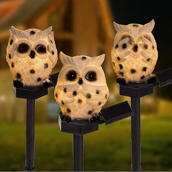 LightShine Other Mini Owl Decor Outdoor Figurine Lights 3 Count Nwt Poshmark